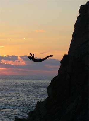 Diving Off a Cliff